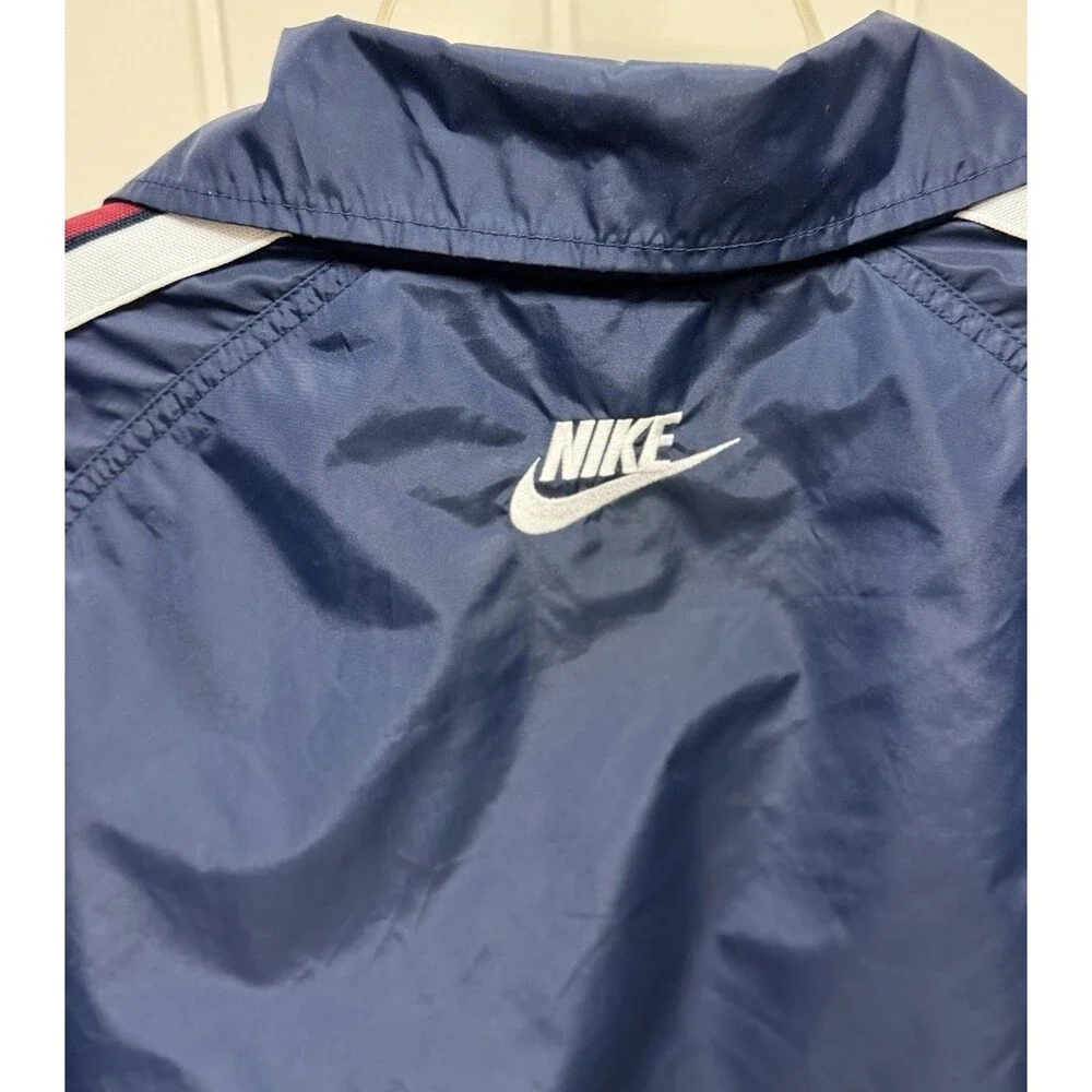 Vintage 90s Nike Windbreaker Jacket Mens XL Navy Red White Stripe Swoosh